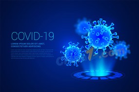 冠状病毒全息图背景免费矢量